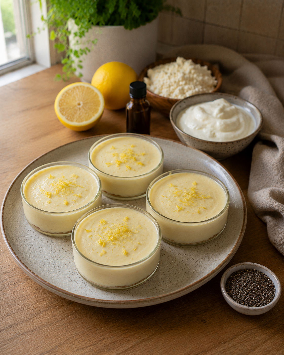 Mini Cheesecakes VS22 de Limón sin Base de Galletita