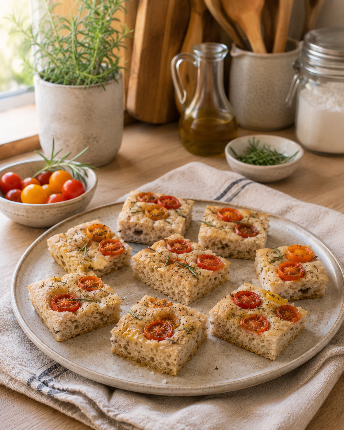 Focaccia Liviana VS22 de Romero y Tomates Cherry