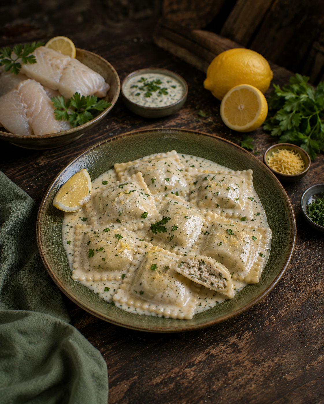 Raviolones VS22 de Merluza Fresca, Limón y Hierbas