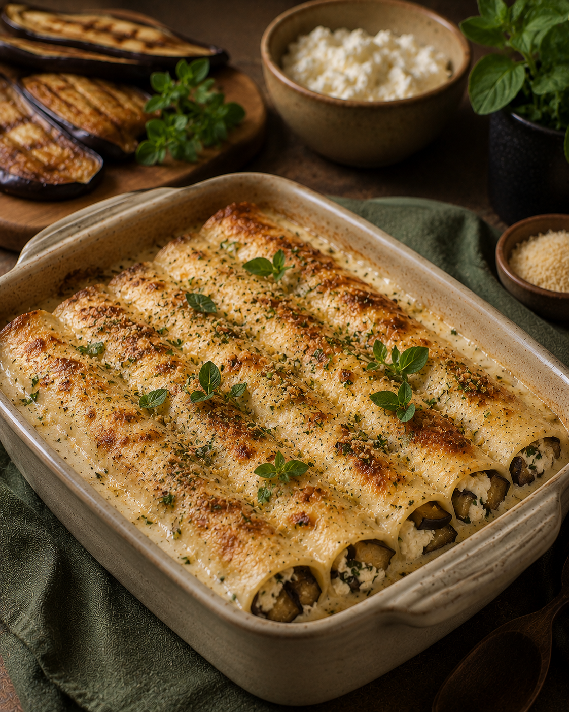Canelones VS22 de Berenjena y Queso Batido