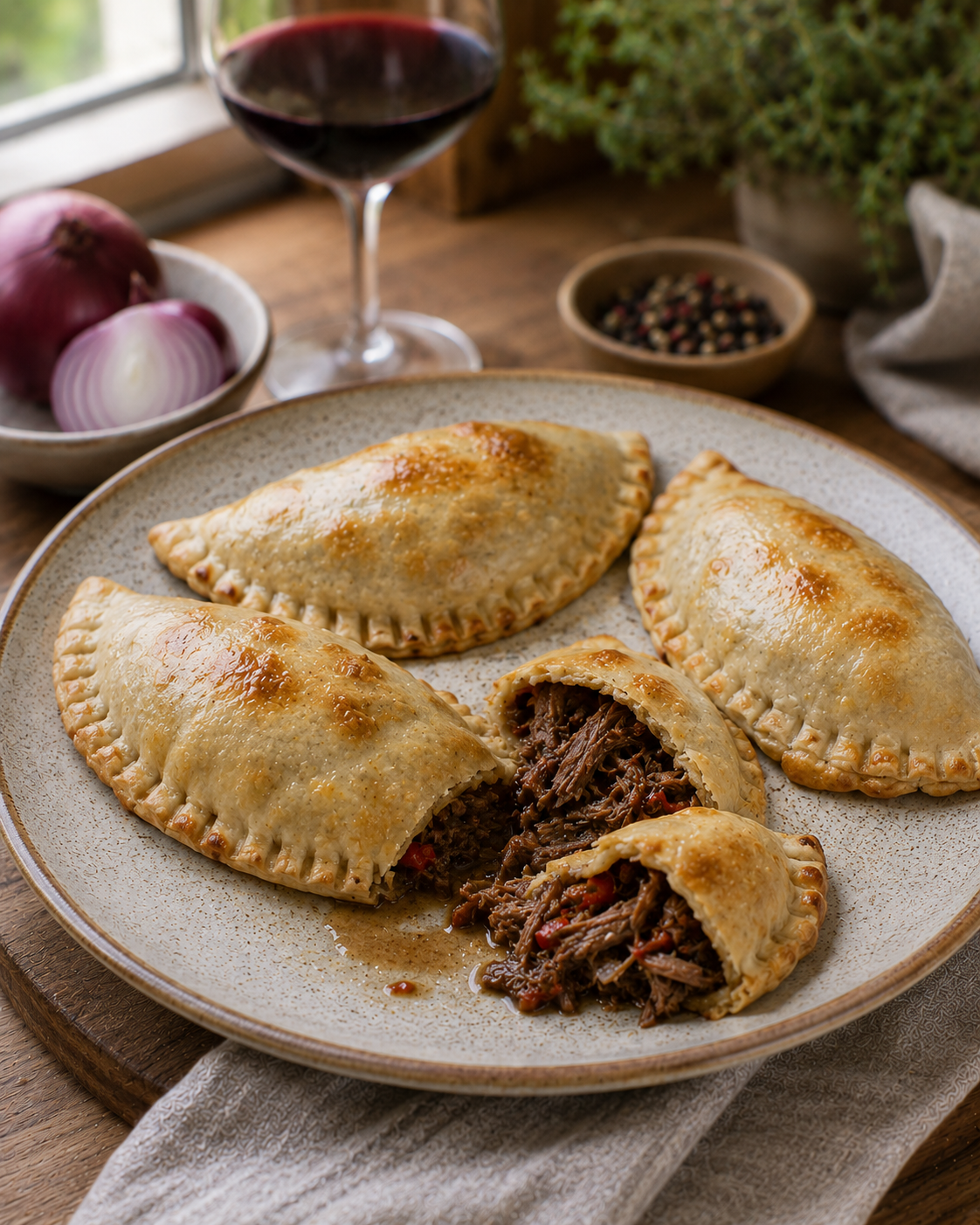 Empanadas VS22 De Cerdo Mechado Al Vino Tinto Y Cebolla
